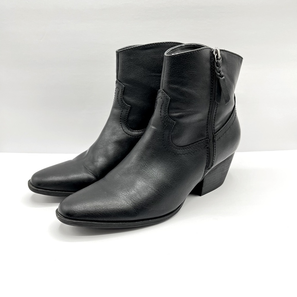 Frye and Co. Women’s Size 11M Black Savi Stacked Heel Booties Classic Western